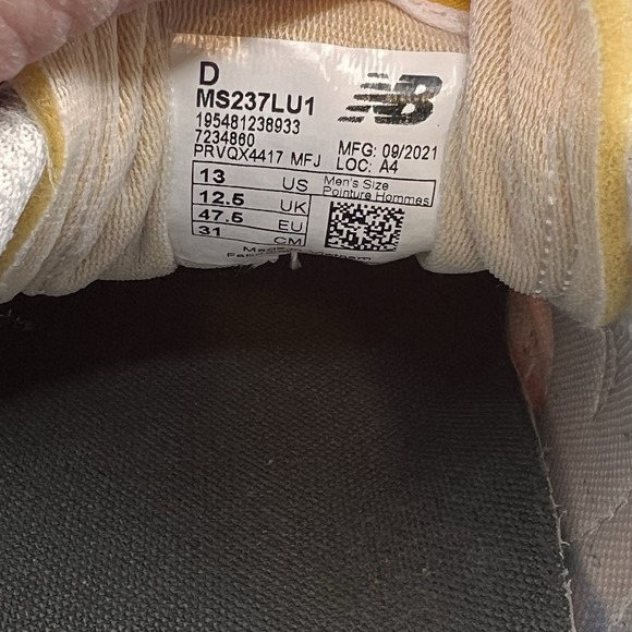 New Balance 237 Men's Harvest Gold Madras Orange Shoes Sneakers Size 13 D - Picture 10 of 11